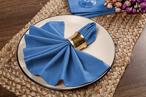 Twiny Threads Cloth Napkins 100% Cotton 17 X 17 Inch Dinner Napkins Set Of 12 Cotton Dinner Table Napkin Soft Washable Hotel Quality Kitchen Napkins For Home, Restaurant, Wedding - Sky Blue #TOP1