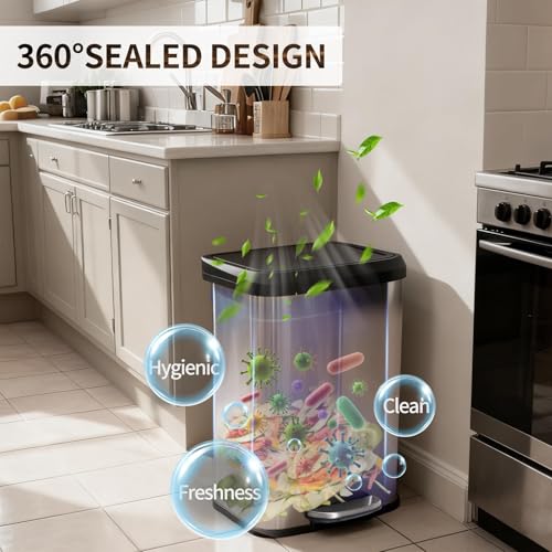 Papelera de acero inoxidable 80L con pedal y tapa suave miniatura 5