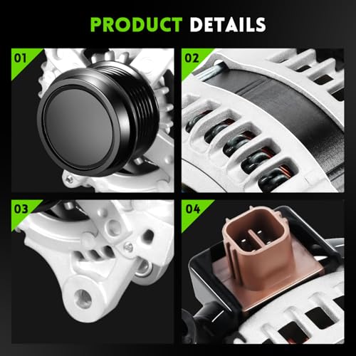 Image of 11385N Alternator 1.8L L4 Replacement for Toyota Corolla 2009-2011, Matrix 09-10, Pontiac Vibe 09-10, Scion xD 08-14, 12897, 1042102800, 0986CR6103, AL3370X, 6-Groove Clutch Pulley, 100 Amp