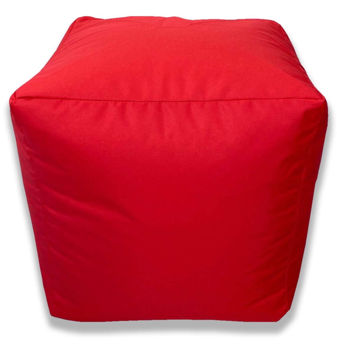 Beautiful Beanbags - Beanbag Cube Footstool - Water-Resistant Pouffe for Indoor or Outdoor Use - Manufactured in UK (Red)