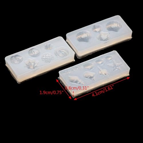 Miniatura 3 de Nuevo molde de silicona con forma de concha de concha de concha de mar, 3 piezas, plantilla de arte de uñas, moldes de silicona para manualidades,