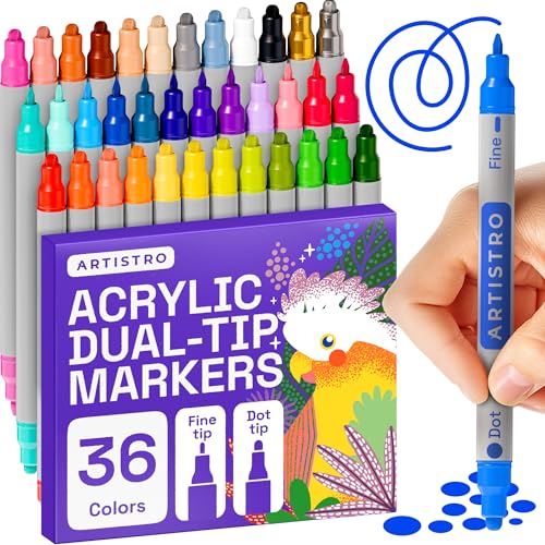 55% de descuento en kit de 36 marcadores de pintura acrílica ARTISTRO