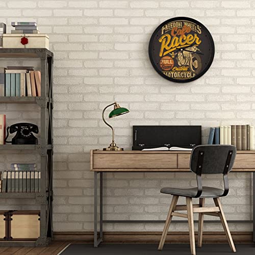 Pendule murale moderne et rétro de 25.4cm pour décorer un bureau calme