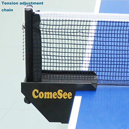 Comesee Professional Table Tennis Ping Pong Net Post Set Strength Screw Clamp With Net Clip Insert, 1.65 Inch Width Grip Holder, Tension And Height Adjustable Easy Set Up (Black) #TOP6