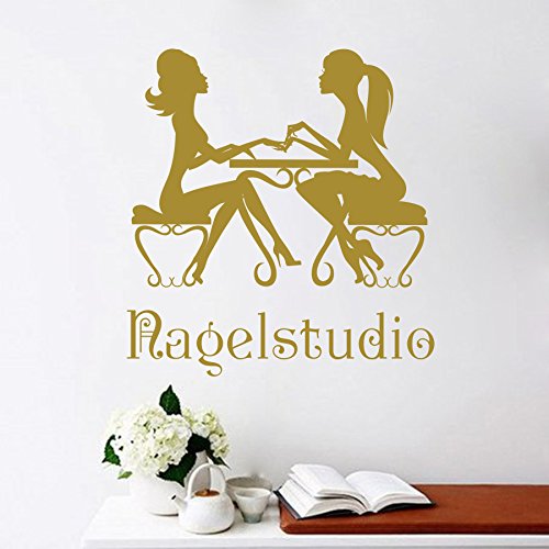 Vinyl-Wandtattoo Für Nagelstudio & Kosmetiksalon – Motiv Maniküre, Größe Ca. 59 X 56 Cm, Individuell Farbbestimmbar