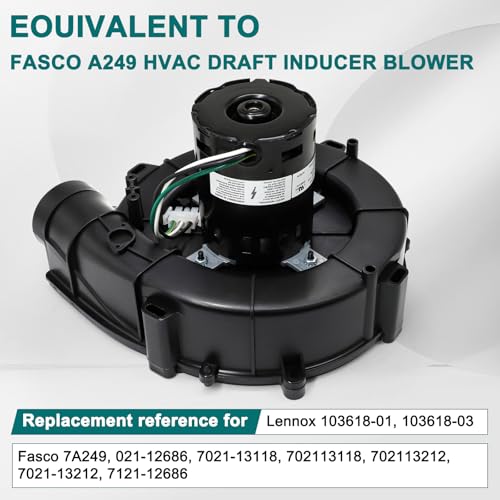 Image of A249 Draft Inducer Blower Motor Replacement for Lennox 103618-01 103618-03 702112686 702113118 702113212, LB-94724AE Furnace Flue Exhaust Vent Motor for Fasco A249 Inducer Blower Motor.