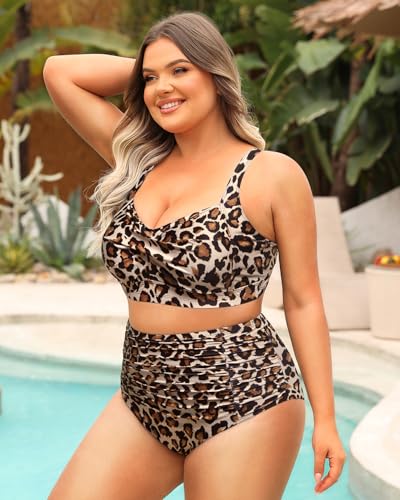 Image of Daci Women's Plus Size Bikini Sets - High Waisted Two-Piece Swimsuits with Tummy Control