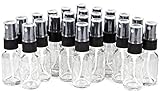 Vivaplex, 24, Clear, 15 ml (1/2 oz) Glass Bottles, with Black Fine Mist Sprayer's