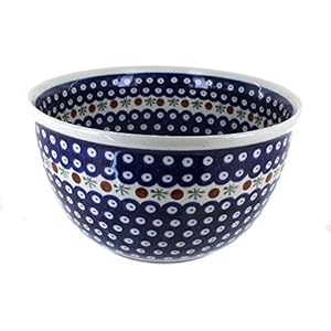 Blue Rose Polish Pottery Nature Large Mixing Bowl
