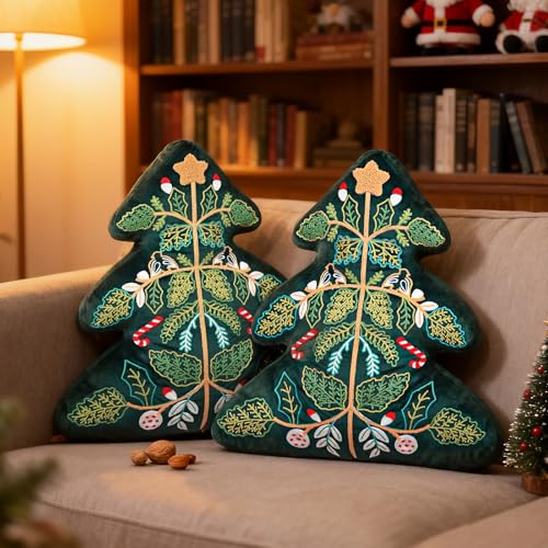 Lanpn 2 Stück Weihnachtsbaum Kissen Weihnachtskissen, Weihnachts...