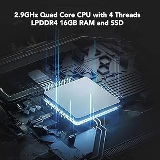 Asixxsix Laptop Aziendale da 17,3 Pollici, LPDDR4, 16 GB di RAM, Processore Quad-core da 2,9 GHz, Wi-Fi 5G, W11, Computer Tradizionale con Batteria da 7000 MAh, Webcam (16+128G Spina europea)