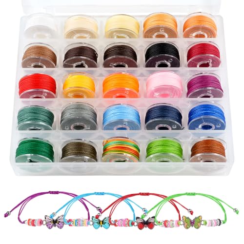 Gewachste Schnur, 25 Rollen Gewachster Faden,...