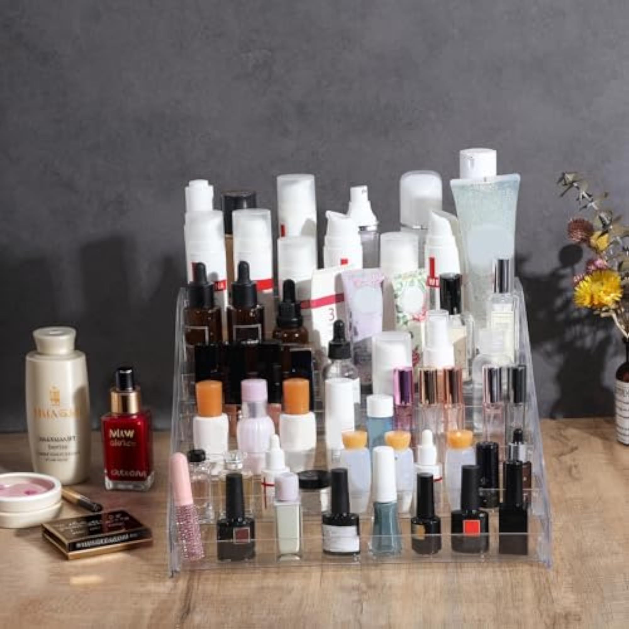 Nail Polish Organizer for 84 Bottles, Acrylic Display Rack