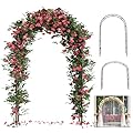 Thickened Rustproof Garden Arch, Wedding Arch- 4.6 * 7.8 or 6.4 * 7.5Ft, Easy to Assemble, Long Lasting and Durable, Metal Arch for Garden Arbor Trellis & Climbing Plant