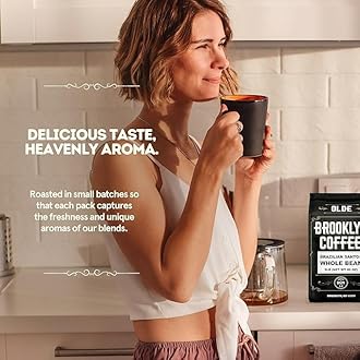 BROOKLYN COFFEE Whole Bean, Brazilian Santos Medium Roast (5lb) American, Breakfast, Classic - Fresh Bulk Coffee Beans Roasted Weekly in NYC