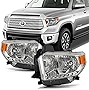 ACANII - For 2014-2018 Toyota Tundra Chrome OE Factory Style Headlights Headlamps Replacement Pair Driver + Passenger