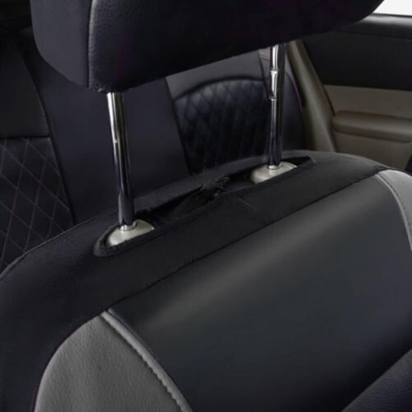 FEECOZ Auto Sitzbezüge Sets für Mitsubishi Space Star 2.GEN 2.gen 1998-2024, Wasserdicht Leicht Zu Reinigen Atmungsaktive Rutschfester Leder-Autositzkissen,B