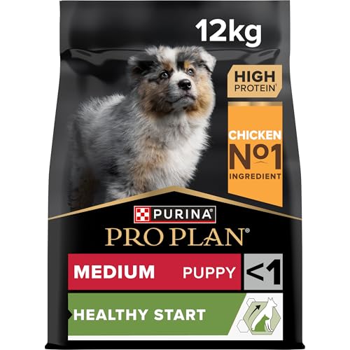 Pro Plan Medium Puppy Healthy Start, Welpenfutter trocken, reich an Huhn, 1er Pack (1 x 12 kg)