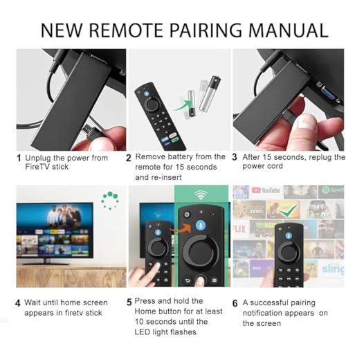 Image of Upix Compatible Amazon Fire TV Stick 3rd Generation Smart TV Remote No. 1113 | with Voice | Exactly Same Remote Will Only Work | Will Work with FIRE TV Stick ONLY | Pairing is Required