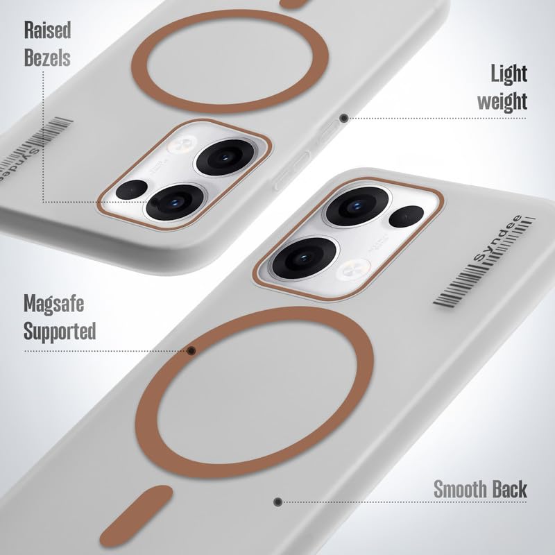 Image of Mr. Case Back Cover for Oppo Reno 13 5G Elegant Frosted White Translucent Back | Only Compatible with Wireless Magnetic Accessories | Anti-Scratch Shockproof Phone Case - Brown