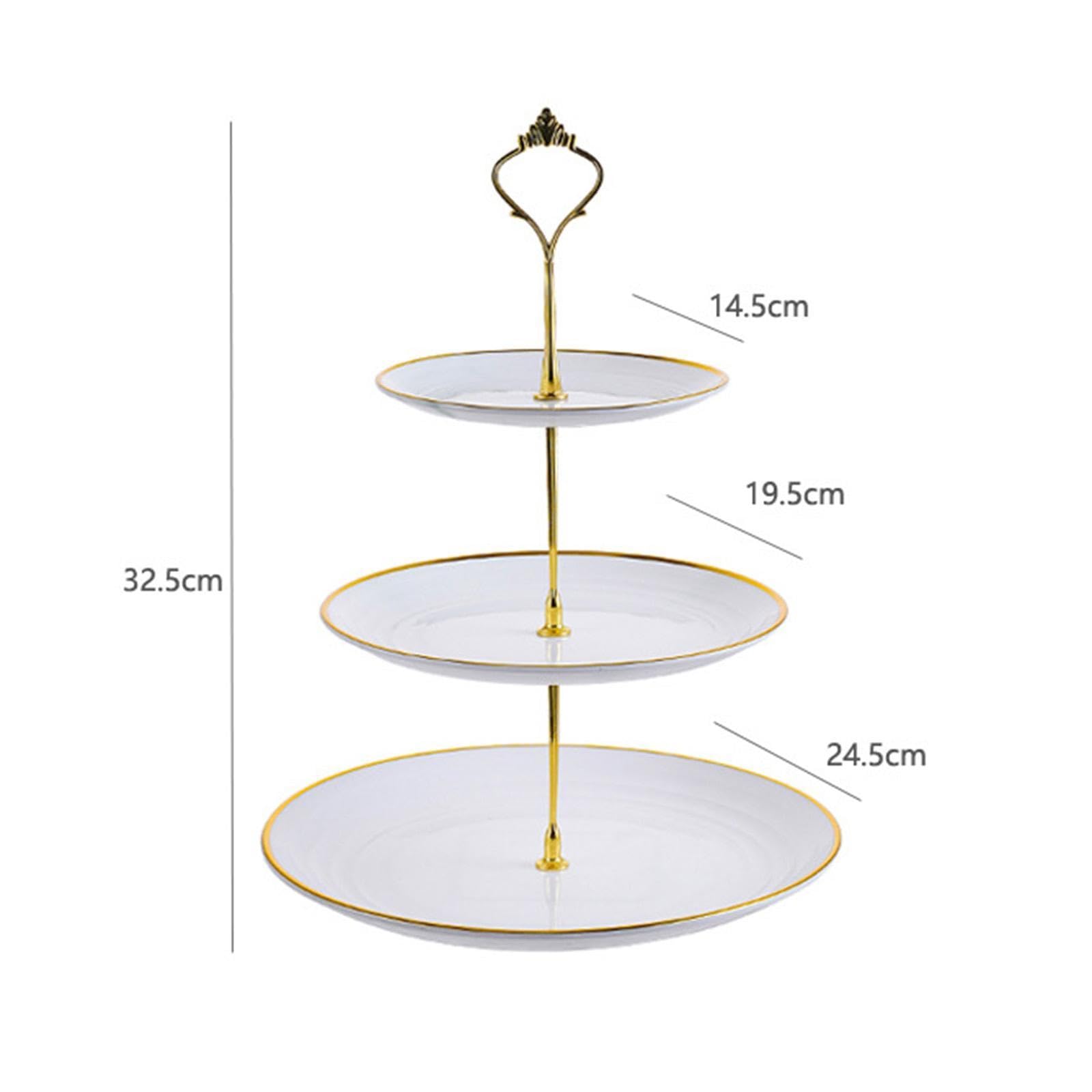 F Fityle 2 Pezzi Alzatine per Cupcake a 3 Livelli con 3 vassoi, Supporto per servire, alzatine a più Livelli per Feste, Style B