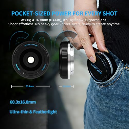 Image of FE /E 24mm f3.8 Pancake Lens-AF Wide Angle Lens Compatible with Sony a7 IV /a7 III /ZV-E10 /a7R V /a7C II /a7R IV /a7S III /a1 /a9 III /a6400 /a6100 /a9 II /a7 II /a6000 /NEX-5 /6 /Alpha-Auto Focus Lens(FE /E Mount)