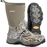 Showave Men's Rubber Boots Durable Waterproof Insulated Rain Boot Neoprene Heavy-duty Mud Outdoor Garden Working Hunting Boots(Camo 10)