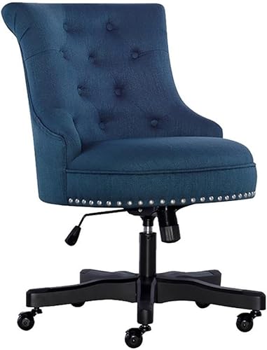 Riverbay Furniture Silla de oficina de tela de transición/madera en azul/negro Azul celeste,Beige