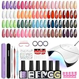 Phoenixy Kit Semipermanente Unghie 20 Colori Kit Unghie Gel Completo con Base e Top Coat S...