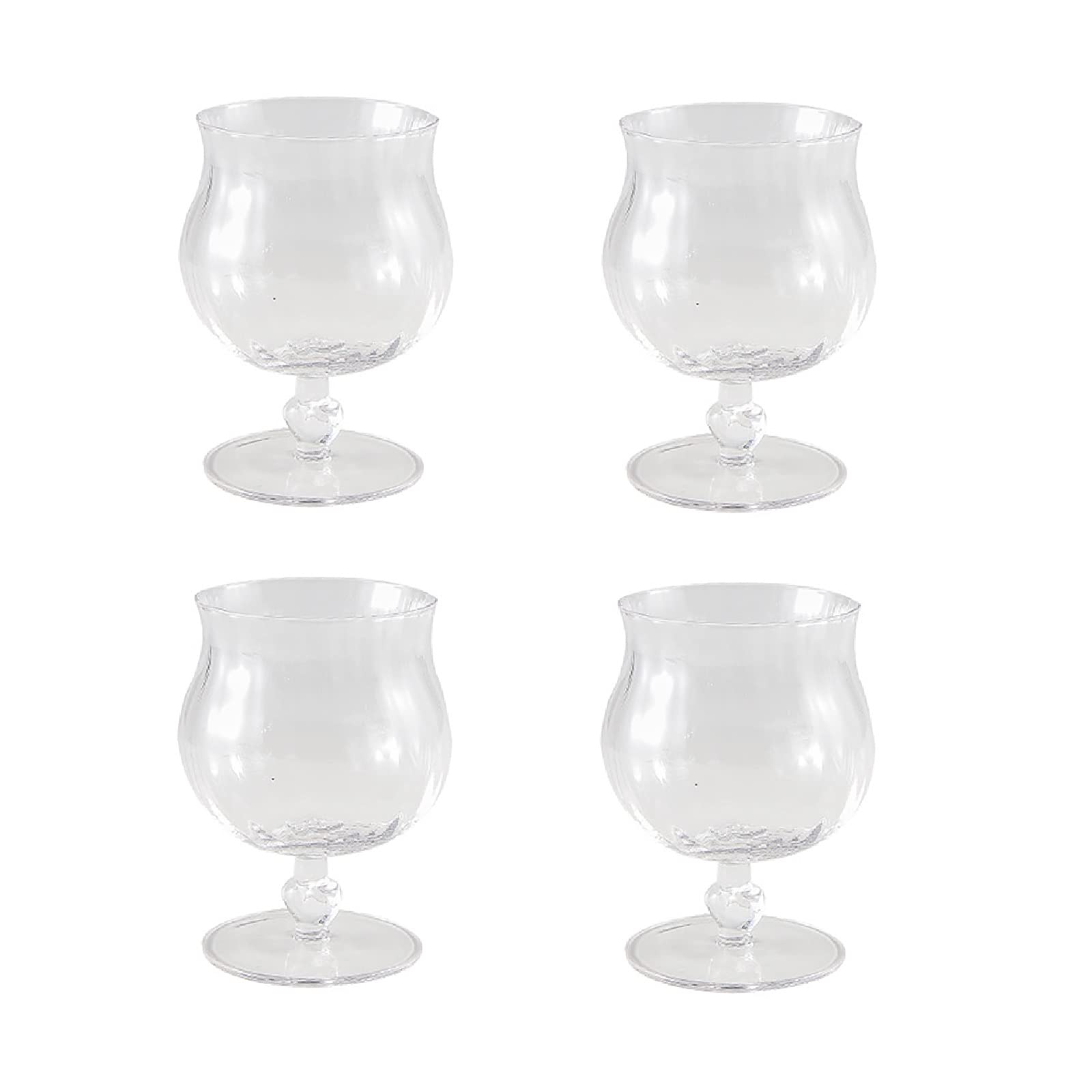 Wnvivi Juego de 4 vasos de vidrio para helado, cuencos de postre con pies de 10 onzas, platos de vidrio de flores, vasos de Sundae, tazas de parfait vintage (blanco)