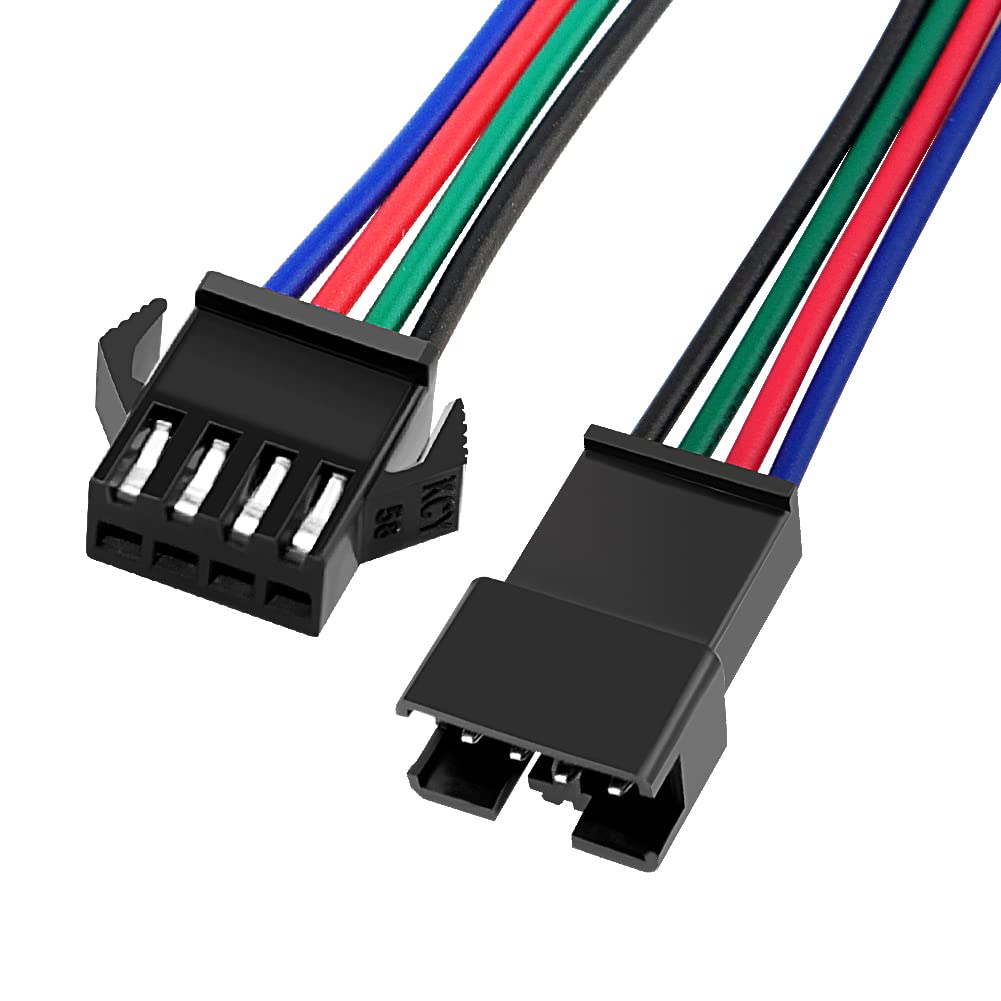 YIXISI 20 Par JST SM 4-Pinowy Wtyk 2.54 mm Męski i Żeński Adapter Złącza z Przewodem Elektrycznym 150mm do Światła LED