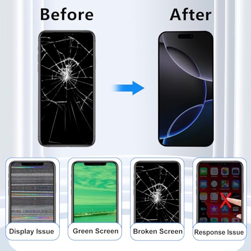 Image of MP+ for iPhone 16 Pro Max Screen Replacement,[Face ID] 3D Touch Screen Display Digitizer Assembly with Waterproof Adhesive Tape and Repair Tools Kit | Display Digitizer Assembly with Face ID Support, Haptic Touch, Repair Tools and Waterproof Adhesive