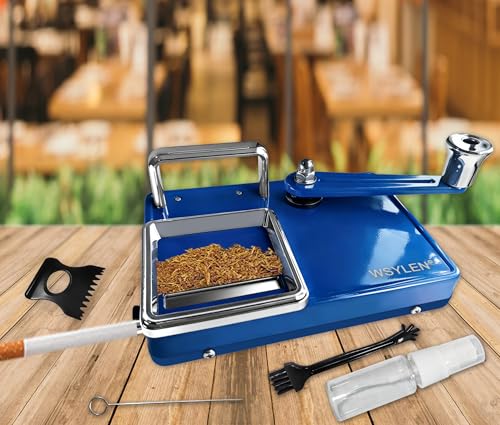 Image of Cigarette Rolling Machine, with Storage Groove, Manual Dual-Track Upgrade Cigarette Machines, Suitable for 8.0 MM Diameter Size Cigarettes (80-100MM Lengths), Dark Blue