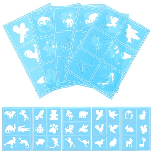 SUPVOX 10 Plantillas para Pintura Facial de Plástico Reutilizables, Moldes Huecos para Dibujo Corporal, 10 Piezas para Maquillaje Artístico en Fiestas, Cosplay y Eventos