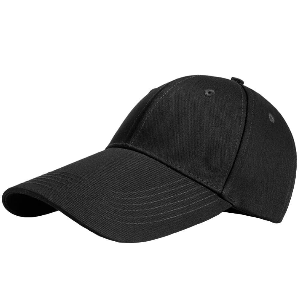LOCOMO Men Women Super Extra Long Bill Fishing Hat Trucker Snapback Baseball Brim Sun Cap, Black