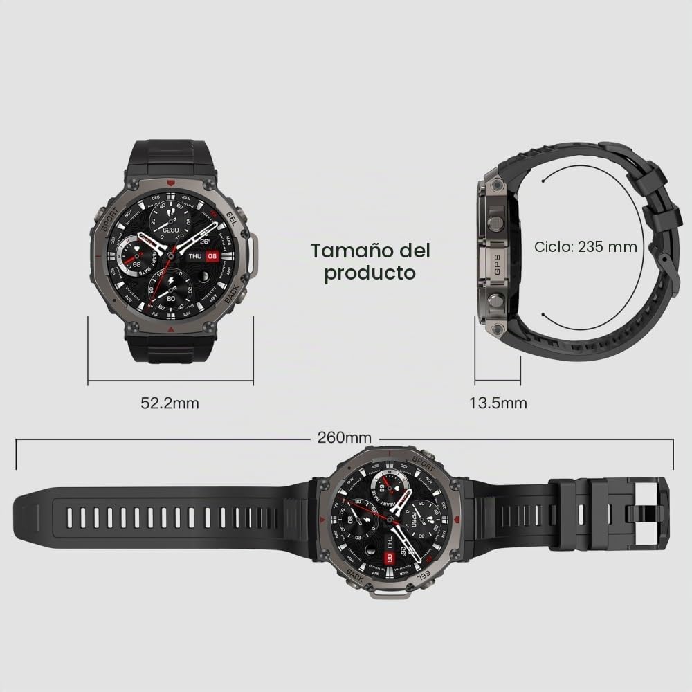 MEIION sekoda GPS smartwatch para Hombre y Mujer con Llamadas Bluetooth, 1,43" Pantalla, Pulsómetro, Monitor de Sueño, Podómetro, 170+ Modos Deportivos y Correa de Silicona Suave