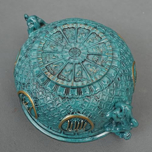 Ręcznie wykonana miska na skarby z litego mosiądzu zodiaku