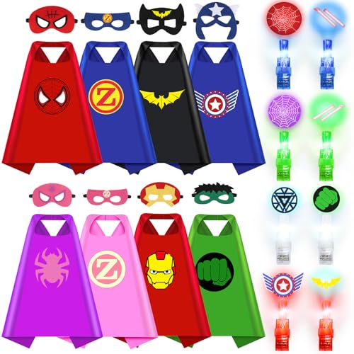 KUBUSFLY Superhero Capes for Kids, 8 Pack...