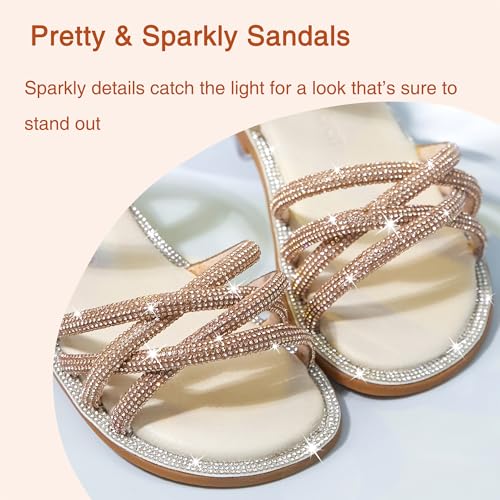 Image of Girls Dress Sandals Comfy Hook and Loop Summer Shoes for Toddlers