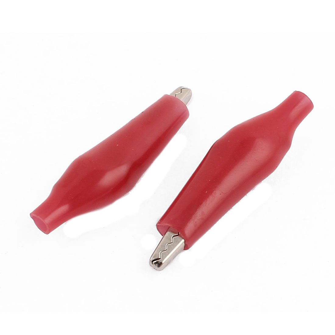 Aexit 500 sztuk 43x10mm czerwone izolowane zaciski krokodylkowe zaciski krokodylkowe klipy testowe(500Pcs 43 x 10mm rouge isolé pinces crocodile pinces de test pinces crocodile