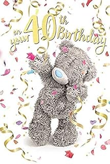 Me to You 3D Effect 40th Birthday Card,Mixed,Size:6x9",ALM93044