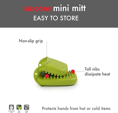 Miniatura 4 de Dexas Mini guante de horno de silicona con puntas elevadas, color verde