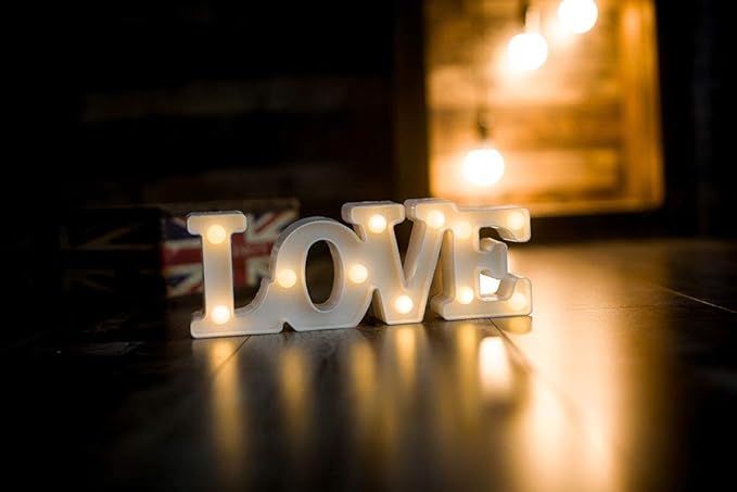 MUMUXI MUMUXI Marquee Light Up Letters | Battery Powered Light Up Love Letters | LED Marquee Letter Lights Ideal for Party Wedding Birthday Christmas Lamp Home Bar Decoration (Love) photo 2