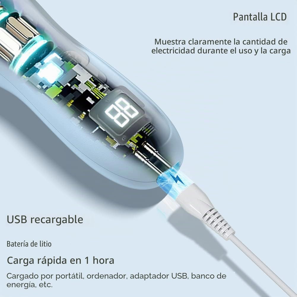 Cortadora de pelo para bebé y niños, profesional y silenciosa | impermeable y recargable, máquina de corte de pelo inalámbrica para niños con pantalla LCD, Hoja de cerámica R, 1 hora de uso