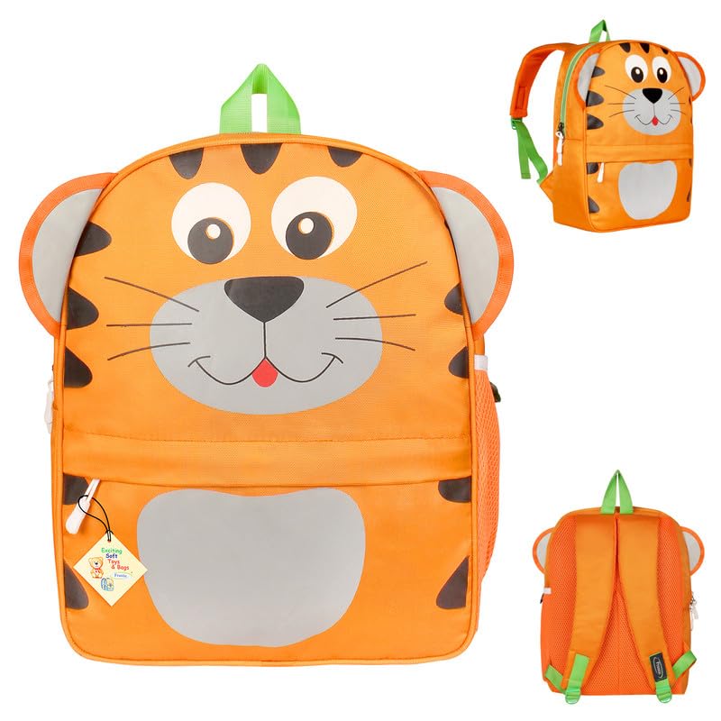 Image of Frantic Soft Cartoon Design Animal Velvet Plush School Backpack Bag For 2 To 5 Years Boys Girls Nursery Preschool Picnic Carry Travelling Bags