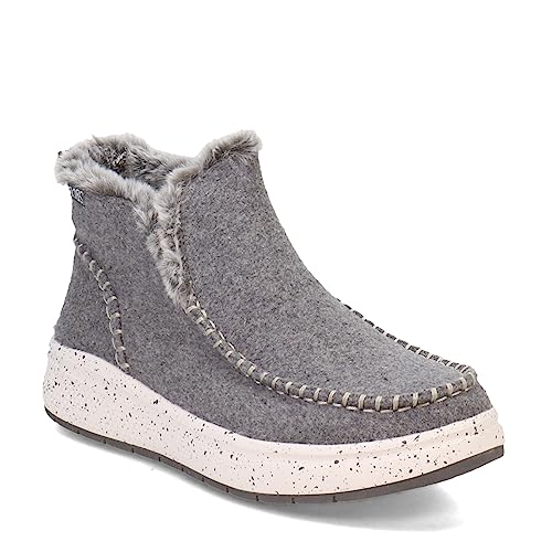 Skechers BOBS Women's 114274 Fashion Boot, Grey, 6