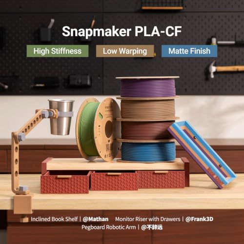 Image of Snapmaker PLA-CF Carbon Fiber PLA 3D Printer Filament 1.75mm, 1kg (2.2lbs)