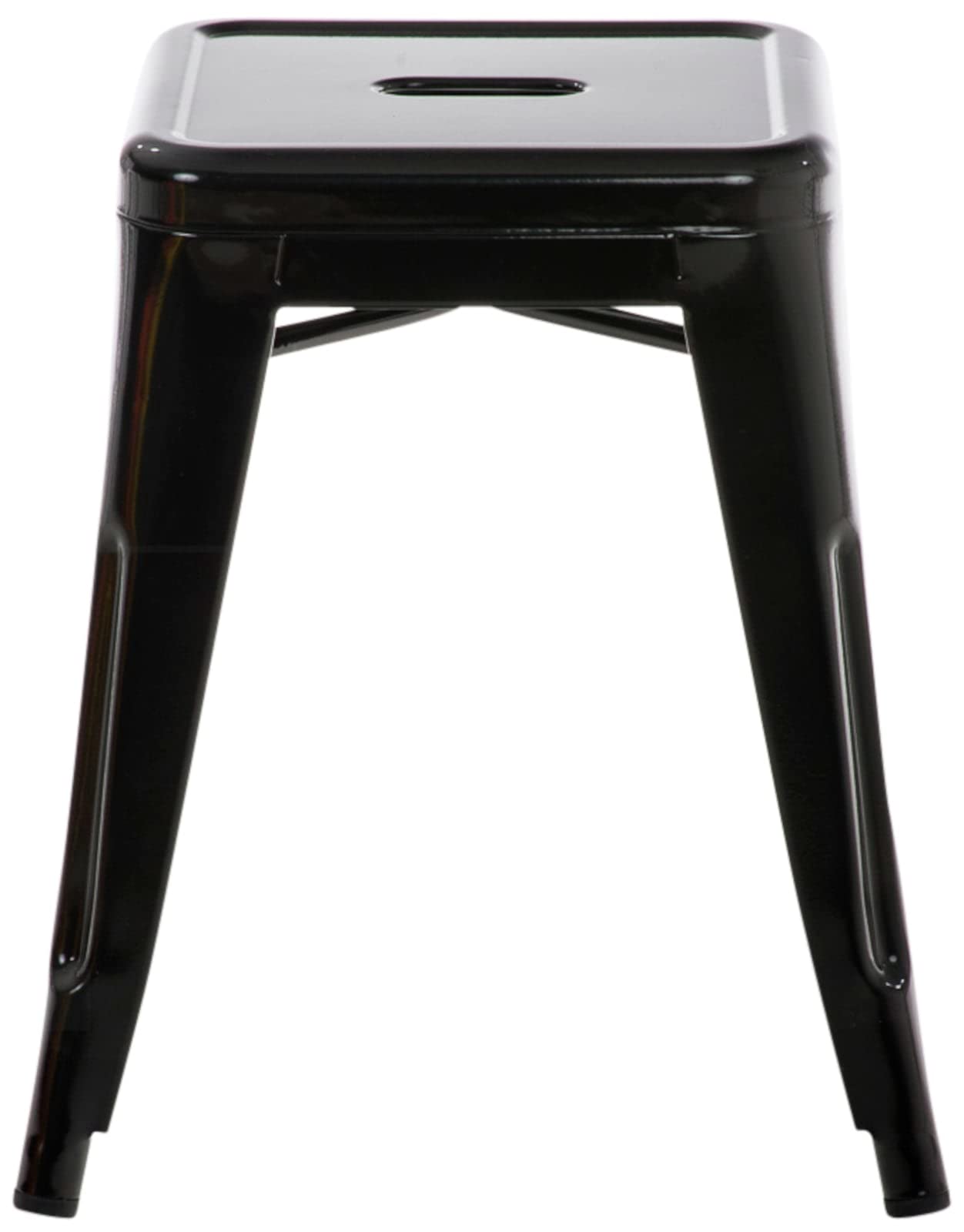 CLP Set 4 Panchetti Impilabili Armin In Metallo I Sgabelli Bar Industriali Senza Schienale Alt. 46 CM I Carico Max 200 KG | Colore nero