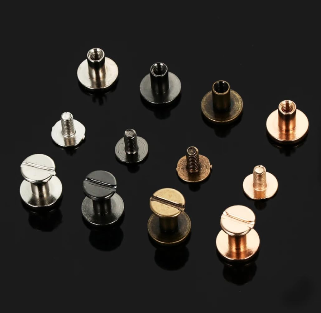 Screw Rivets 10pcs Solid Nail Bolt Strap Rivets 5/6.5/ 8mm Screw Leather Craft Bookkeeping Round Head Screws