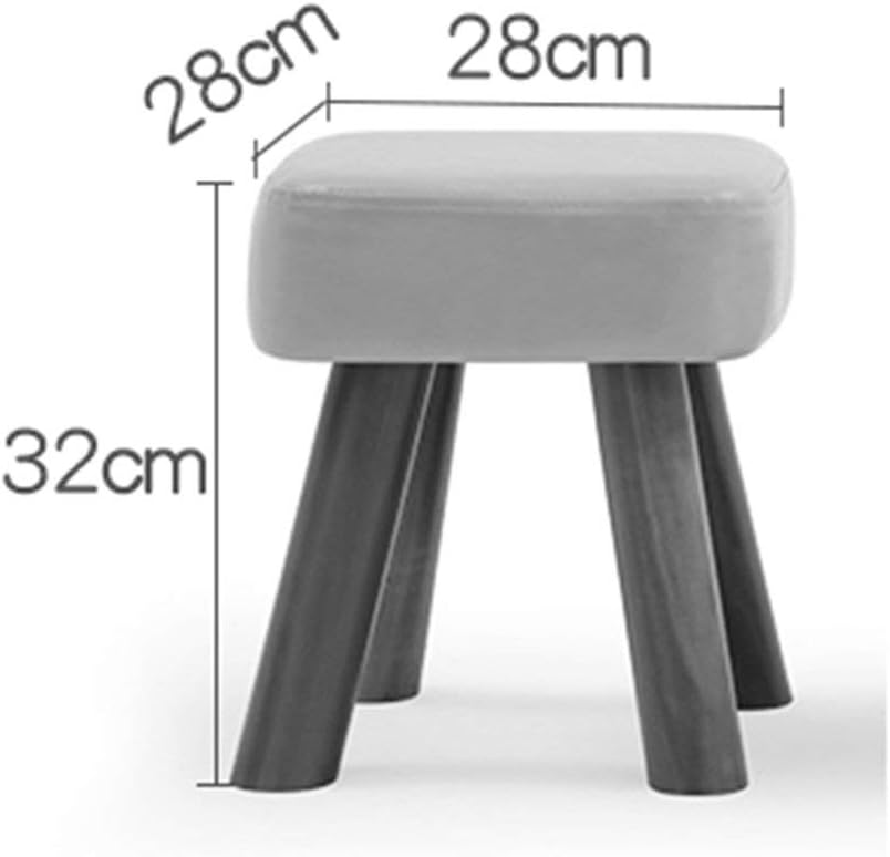 Footstool Home Solid Wood Imitation Leather Sofa Stool/Foyer Changing Shoes Stool Coffee Table Square Stool (Color : Blue)